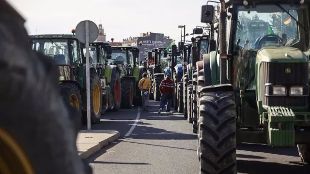 Agricultores llevan la tractorada al Puerto de Valencia, vierten productos y tratan de cortar accesos