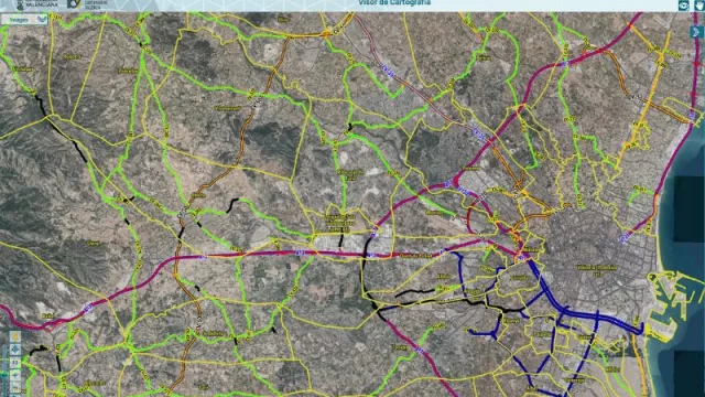 La Generalitat habilita un visor con información actualizada sobre el estado de las carreteras y la evolución de las obras de las infraestructuras afectadas por la DANA