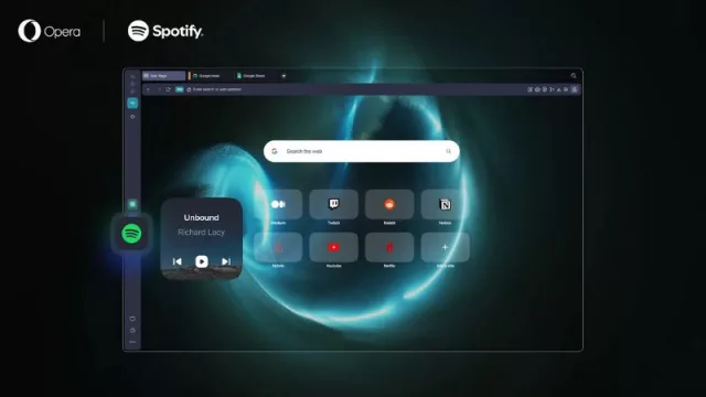 Opera y Spotify crean un tema para el navegador que convierte la música en movimiento visual